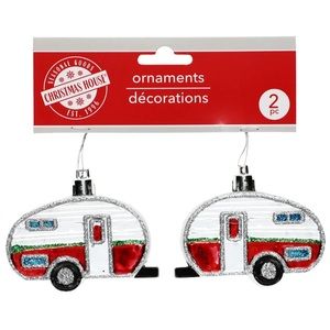 ❤️ 2 CHRISTMAS CAMPER ORNAMENTS ❤️